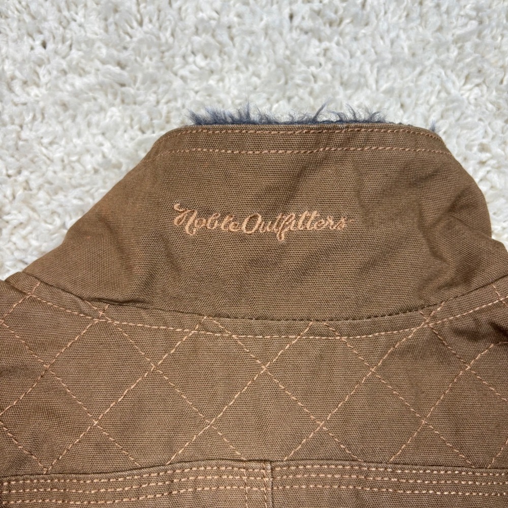 Noble Outfitters Canvas Vest Women XL Brown Faux Fur Lined Quilted Workwear - Picture 8 of 10